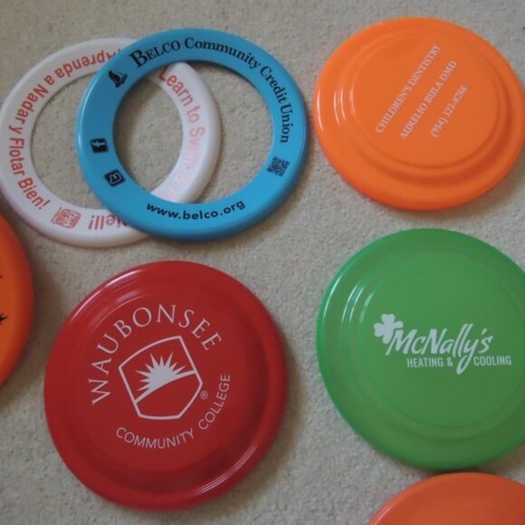 Frisbees Lot of 24 Flying Discs + Spin Jammer Rings - Frisbee Promo Toys - NEW - Picture 6 of 11